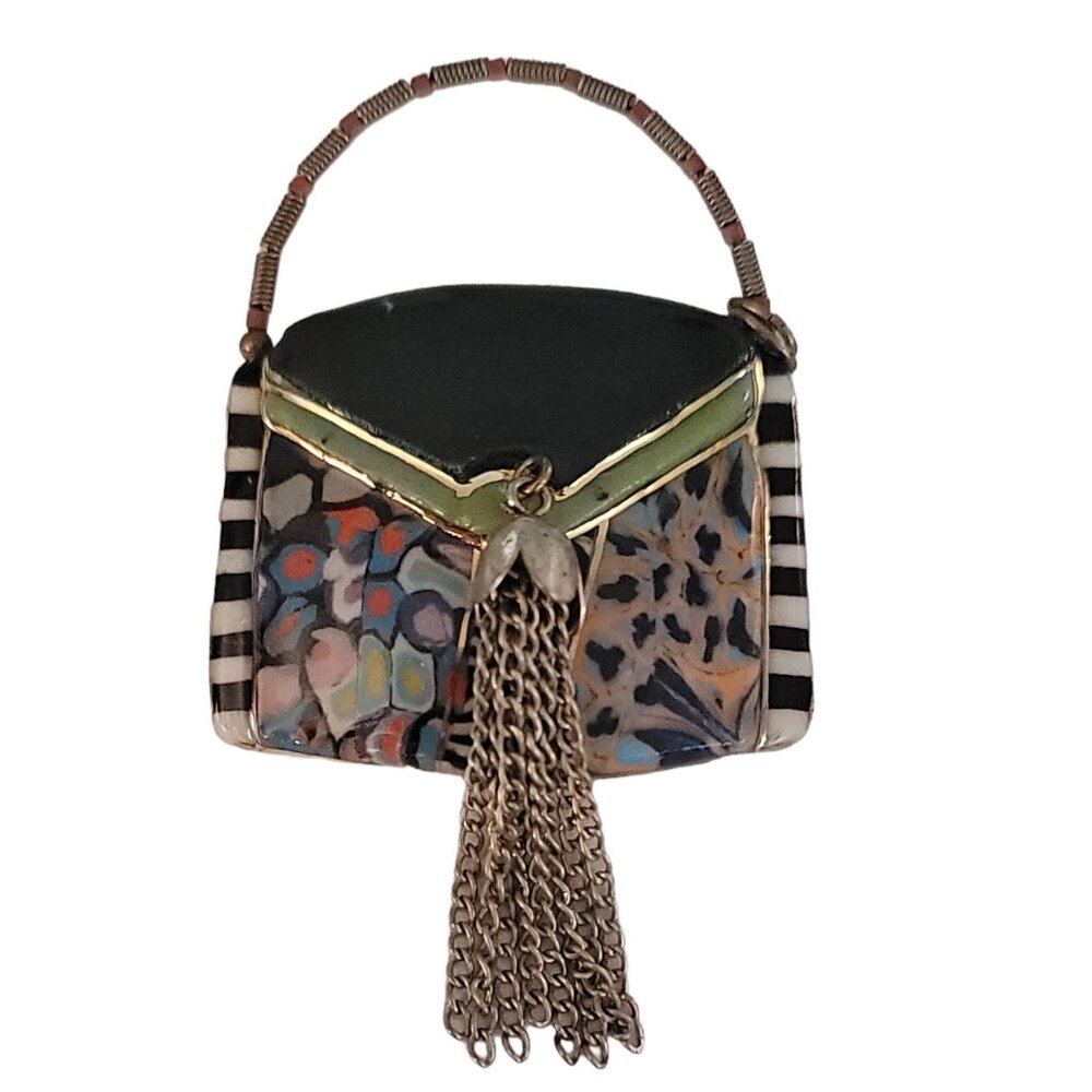 Jewelry 10 Ceramic Handbag Purse Brooch, M466